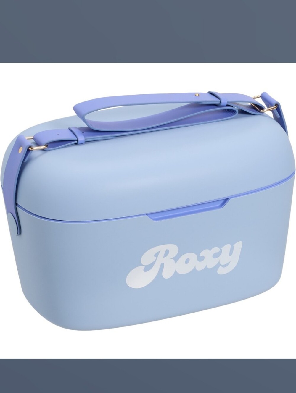 Roxy Pastel Blue Hard Cooler with Crossbody Lavender Strap